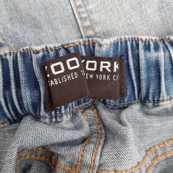 ZOO YORK / Jogger Hi-Rise Broken-In Jean Faded Distressed Blue Sz M Flawed - Picture 13 of 15